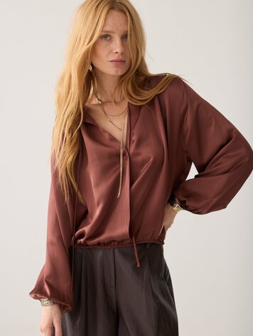 Summum Woman Top silky casual toffee