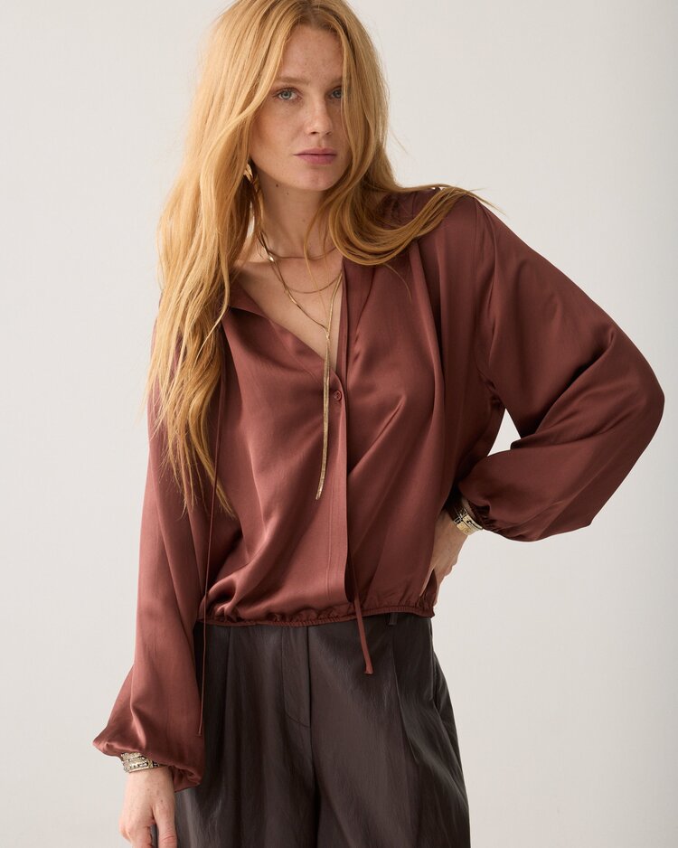 Summum Woman Top silky casual toffee Summum Woman