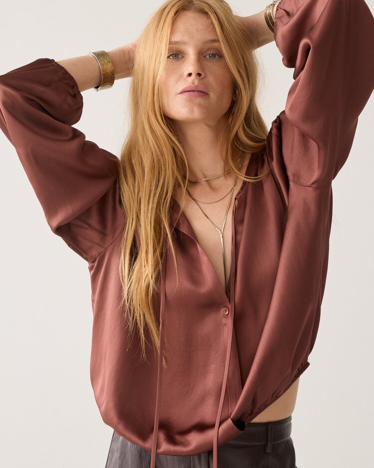 Summum Woman Top silky casual toffee Summum Woman