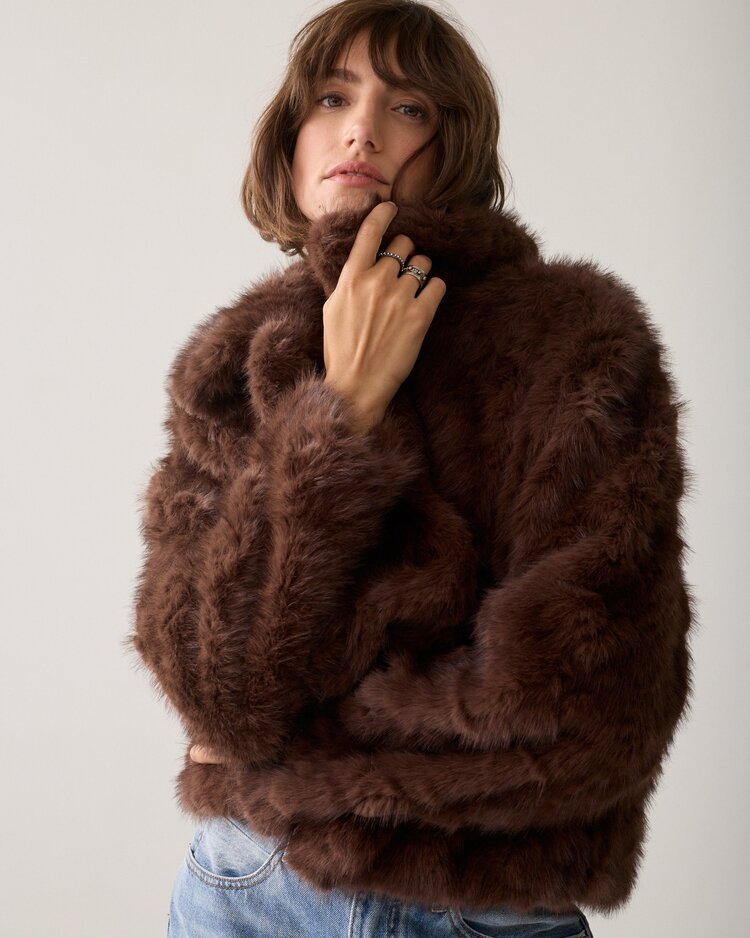 Summum Woman Jacket soft faux fur dark chocolate Summum Woman
