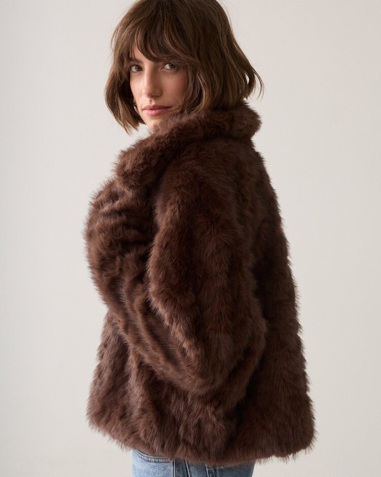 Summum Woman Jacket soft faux fur dark chocolate Summum Woman