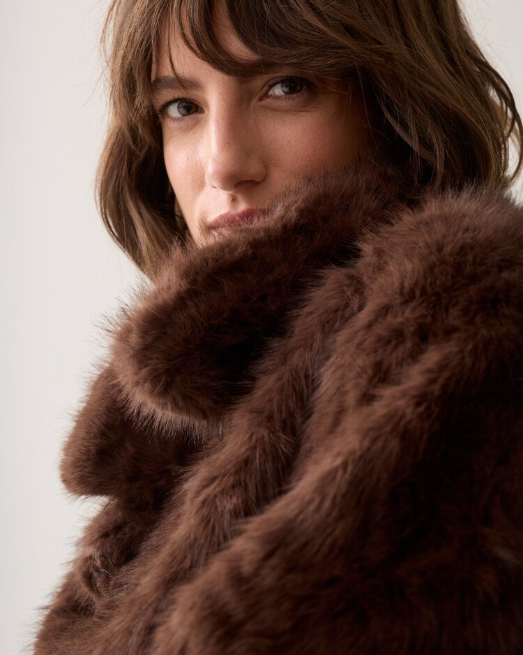Summum Woman Jacket soft faux fur dark chocolate Summum Woman