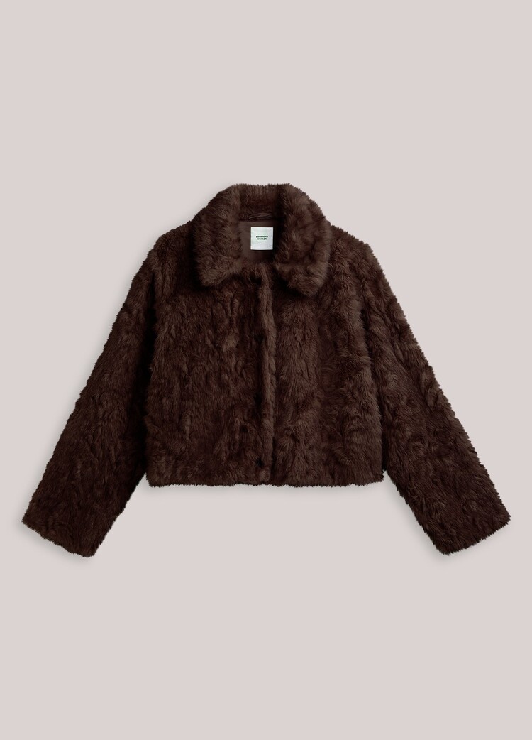 Summum Woman Jacket soft faux fur dark chocolate Summum Woman