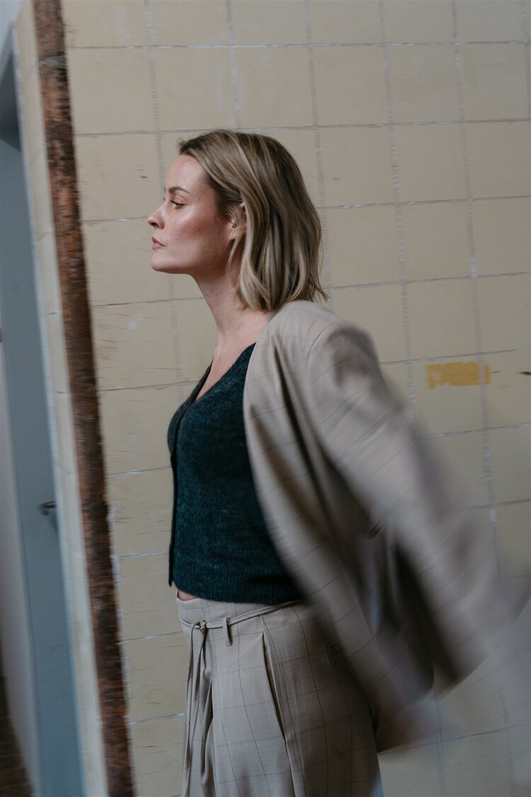 Aímée the label NykW6 trousers sand check Aimee the Label