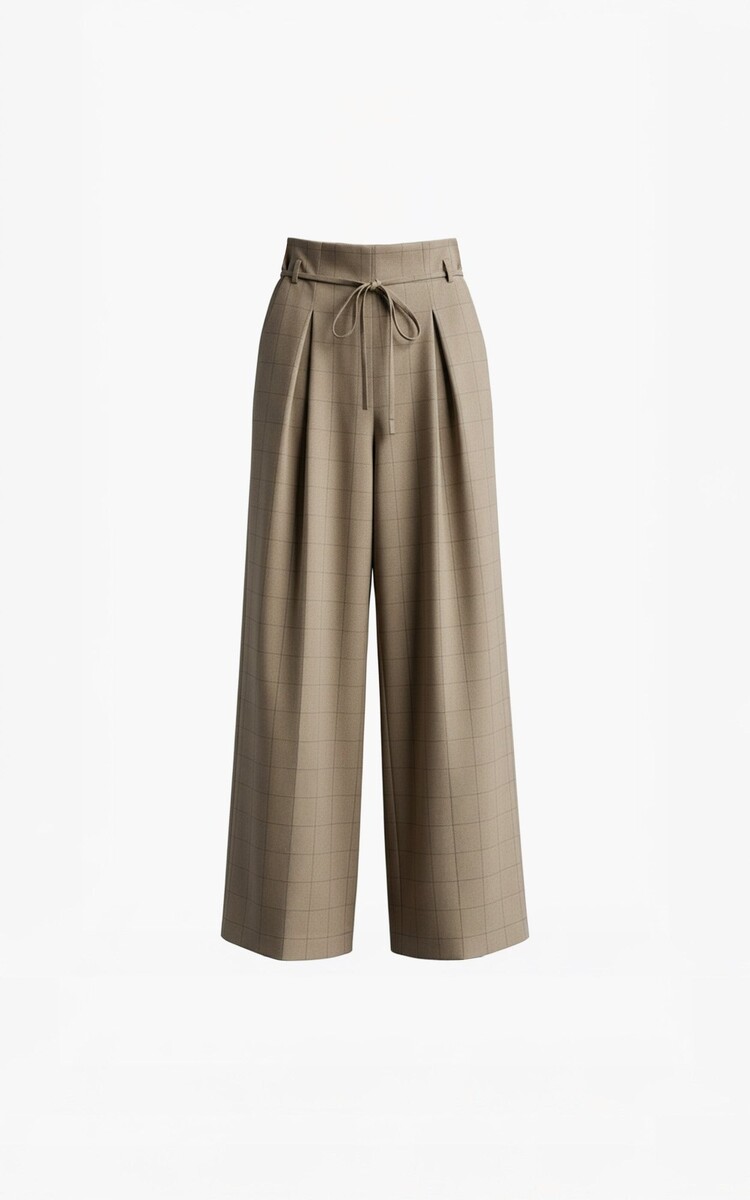 Aímée the label NykW6 trousers sand check Aimee the Label