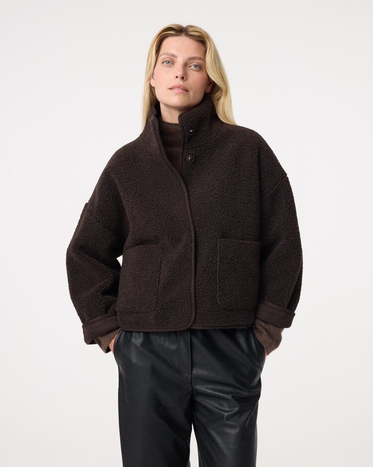 Knit-ted Jill jacket choco Knit-ted