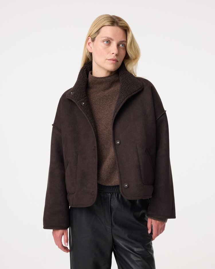 Knit-ted Jill jacket choco Knit-ted