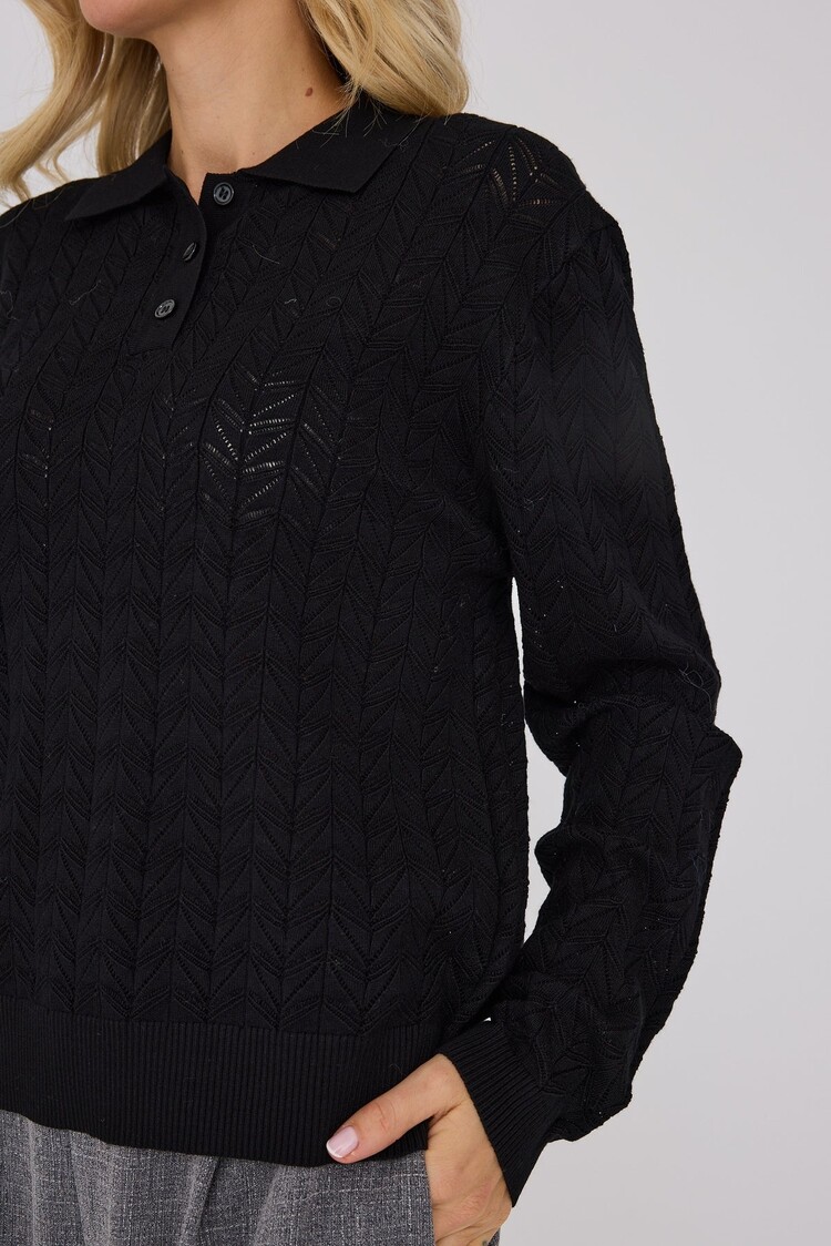 A-View Annabeth knit polo black A-View