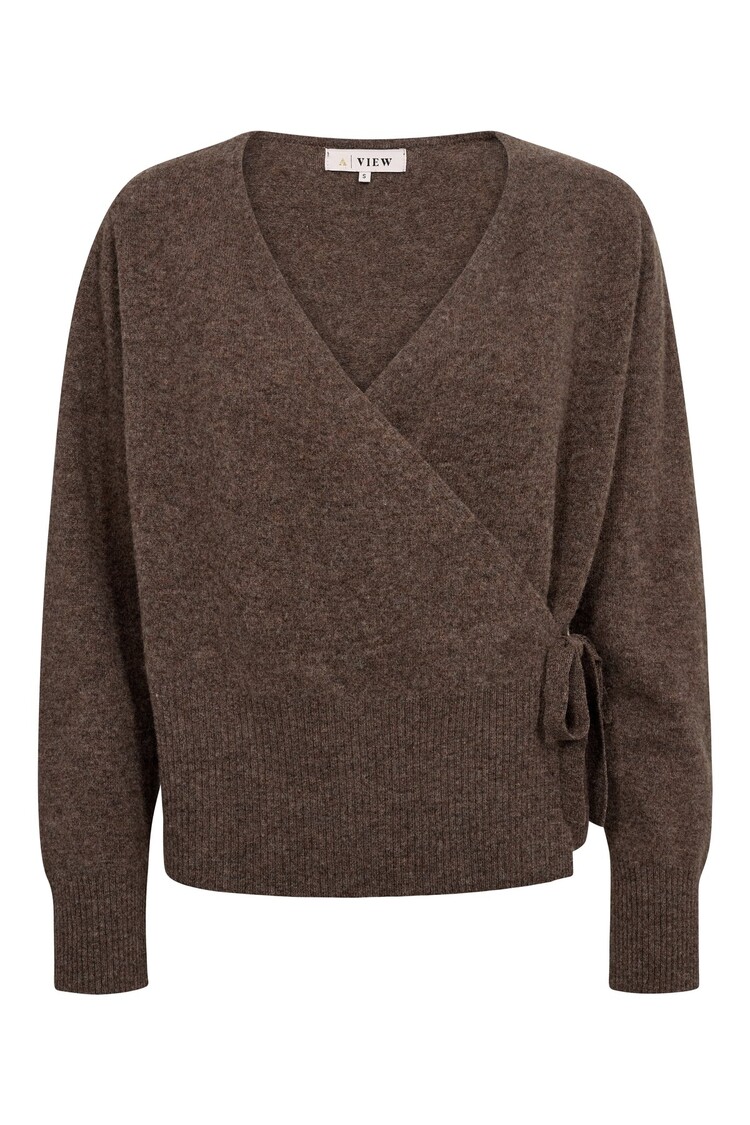 A-View Merino wrap cardigan brown A-View