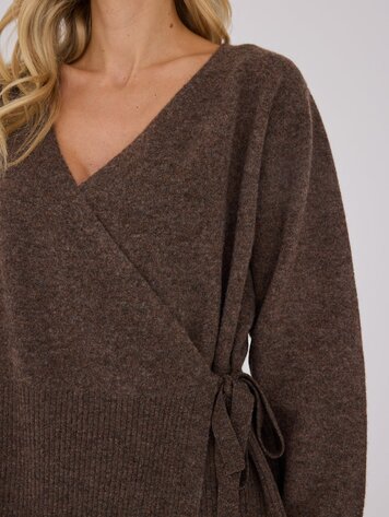 A-View Merino wrap cardigan brown