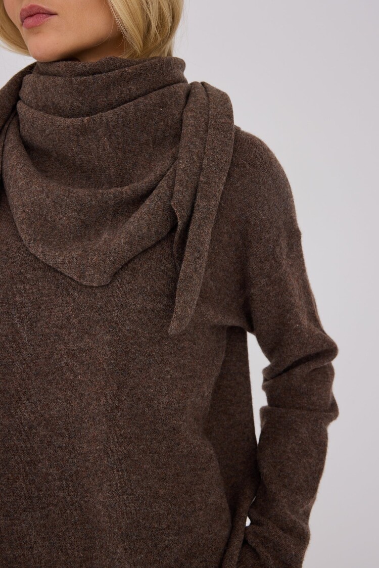 A-View Merino knit scarf brown A-View