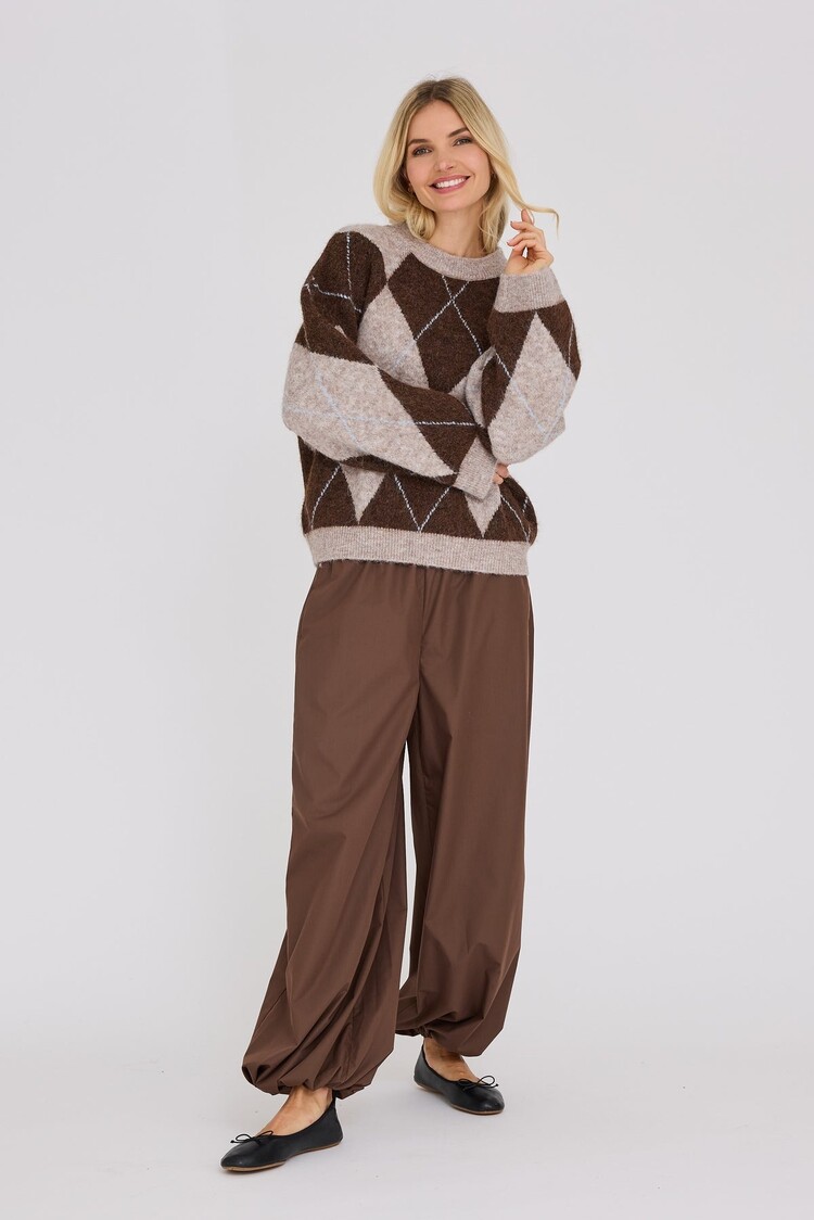 A-View Harlekin knit pullover dark brown A-View