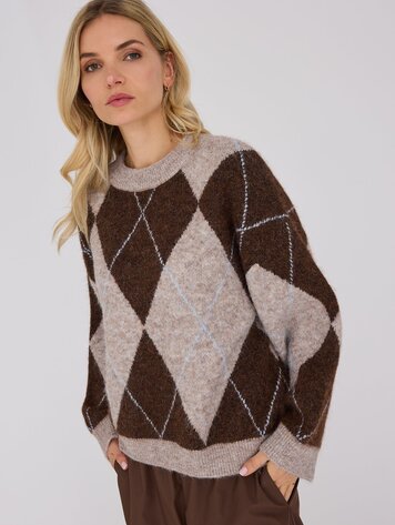 A-View Harlekin knit pullover dark brown