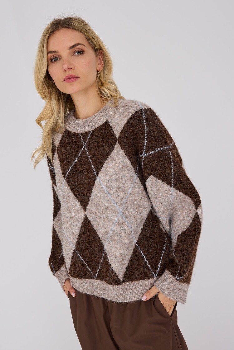 A-View Harlekin knit pullover dark brown A-View