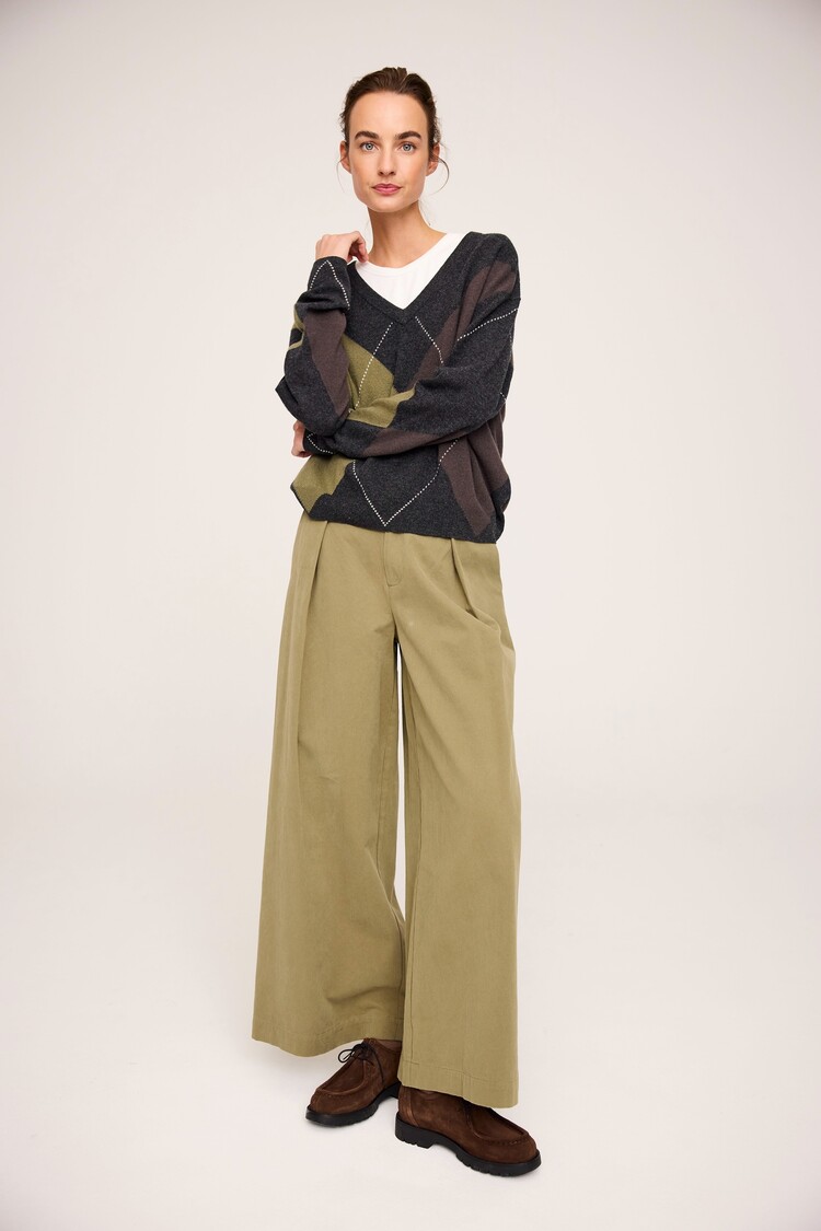 JcSophie Philippa sweater grey/olive argyle JcSophie