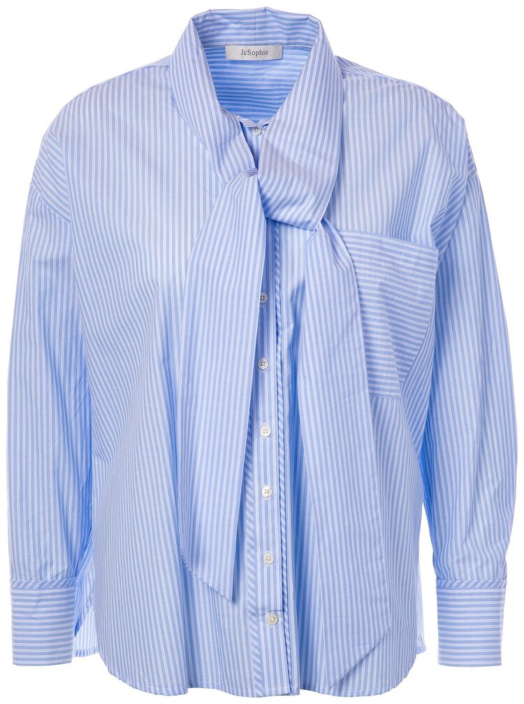 JcSophie Polo blouse light blue stripes JcSophie