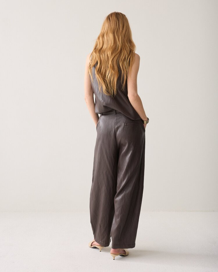 Summum Woman Balloon trouser soft faux leather dark chocolate Summum Woman