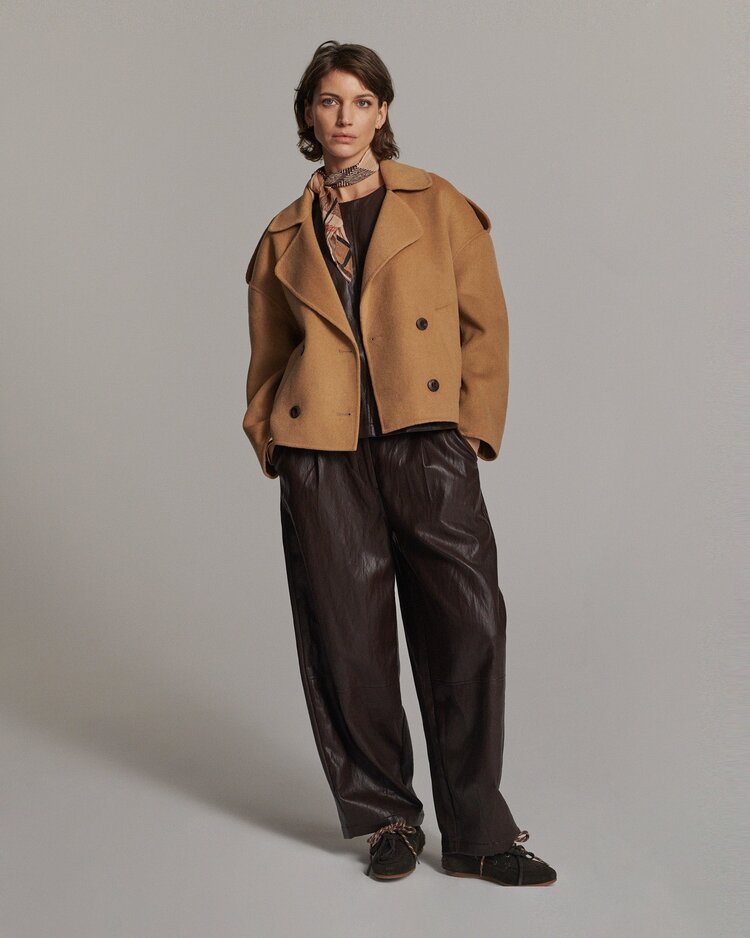 Summum Woman Balloon trouser soft faux leather dark chocolate Summum Woman