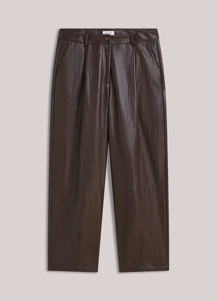 Summum Woman Balloon trouser soft faux leather dark chocolate Summum Woman