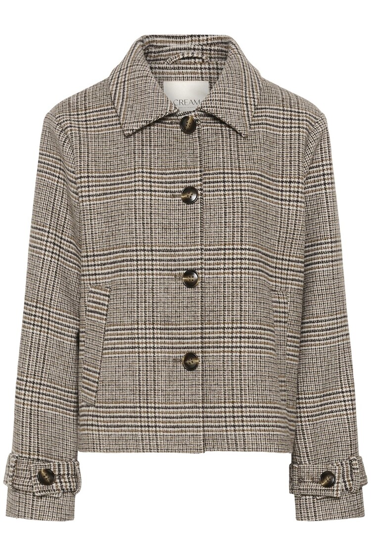 Cream CRGeorg short coat grey check Cream