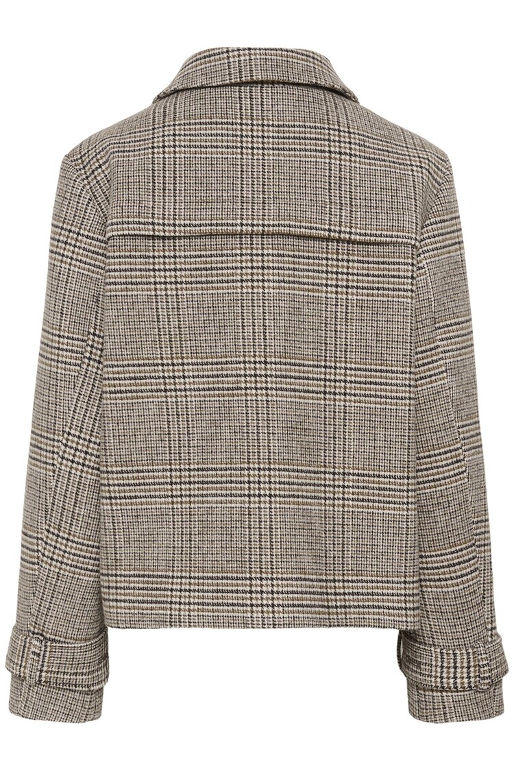 Cream CRGeorg short coat grey check Cream