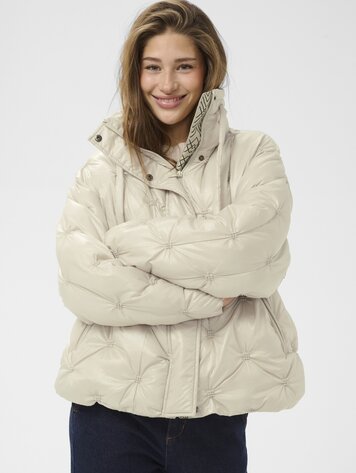 Cream Drakie short jacket oatmeal