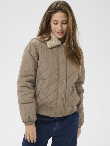 Cream Arwen bomber jacket brown lentil