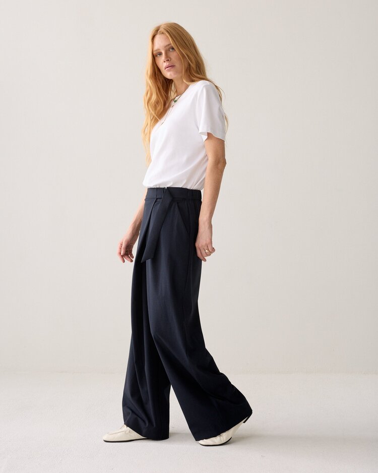 Summum Woman Trousers pinstripe small midnight blue Summum Woman