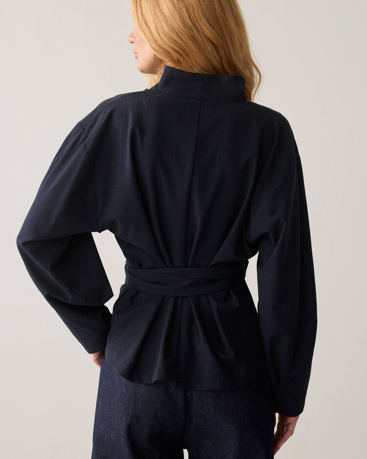 Summum Woman Top pinstripe small midnight blue Summum Woman
