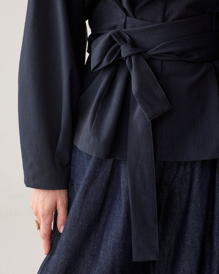 Summum Woman Top pinstripe small midnight blue Summum Woman
