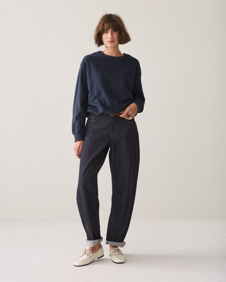 Summum Woman Balloon sweater peached terry midnight blue Summum Woman