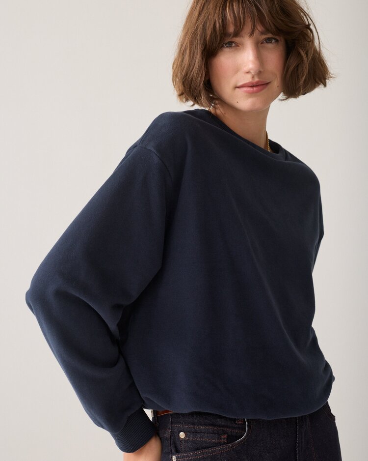 Summum Woman Balloon sweater peached terry midnight blue Summum Woman