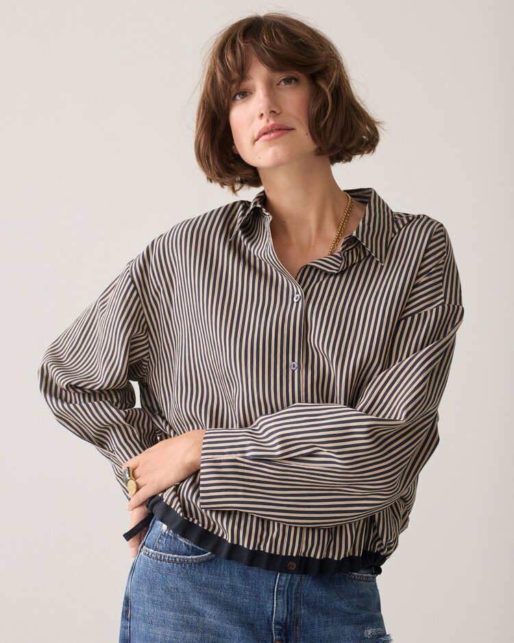Summum Woman Blouse boxy two tone midnight blue Summum Woman