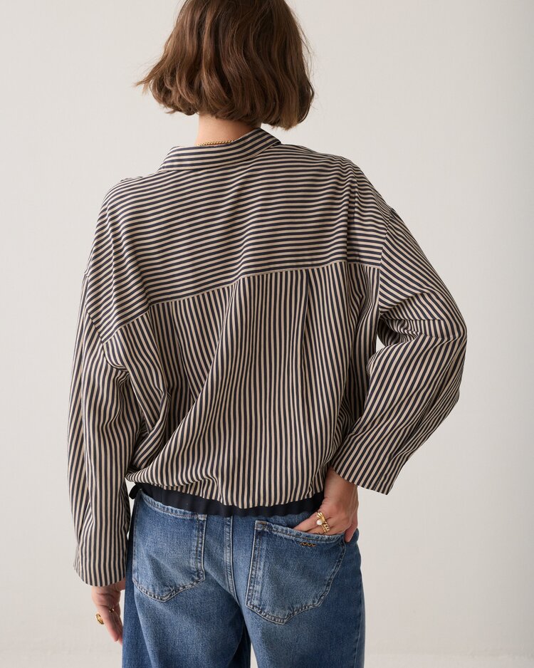 Summum Woman Blouse boxy two tone midnight blue Summum Woman
