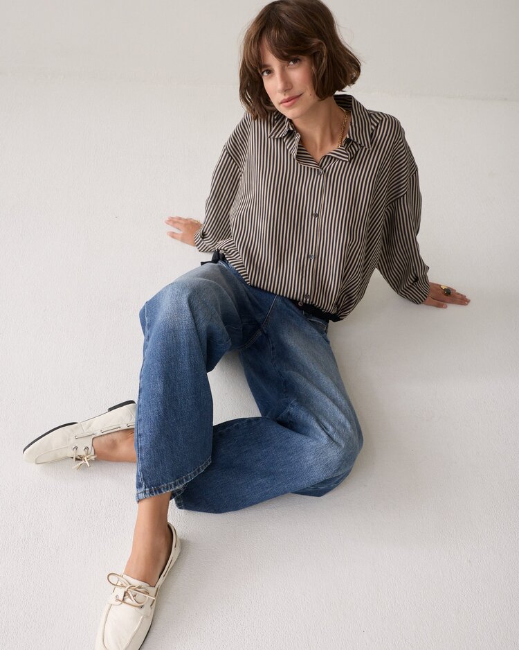 Summum Woman Blouse boxy two tone midnight blue Summum Woman