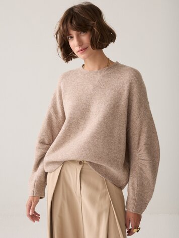 Summum Woman Boxy sweater light taupe
