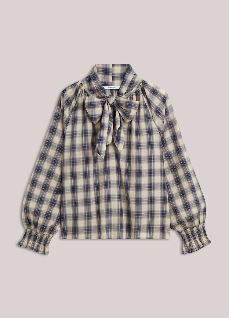 Summum Woman Top blue check midnight blue Summum Woman