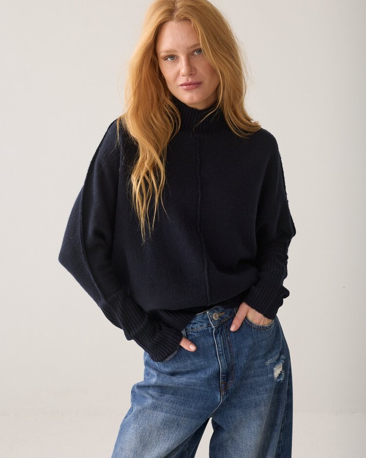 Summum Woman Batwing sweater melange midnight blue Summum Woman