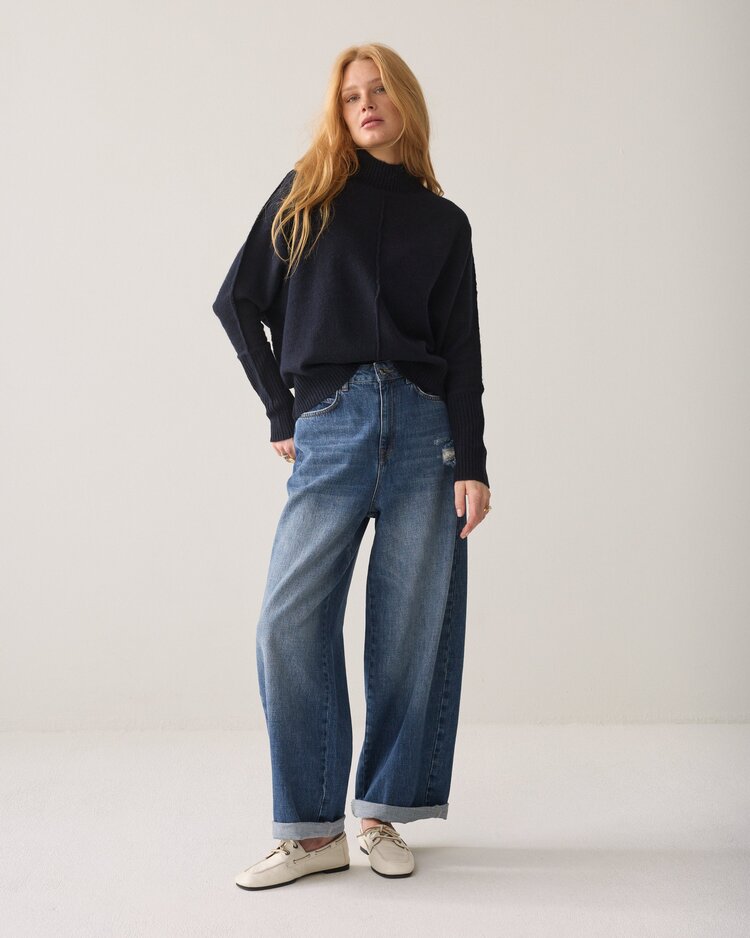 Summum Woman Batwing sweater melange midnight blue Summum Woman