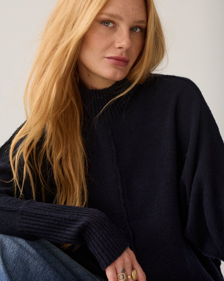 Summum Woman Batwing sweater melange midnight blue Summum Woman