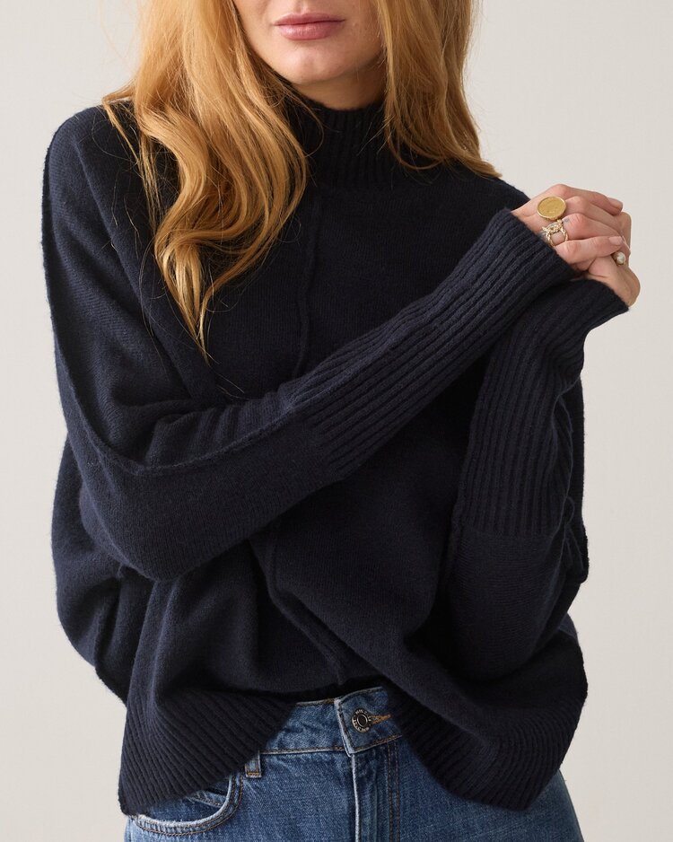 Summum Woman Batwing sweater melange midnight blue Summum Woman