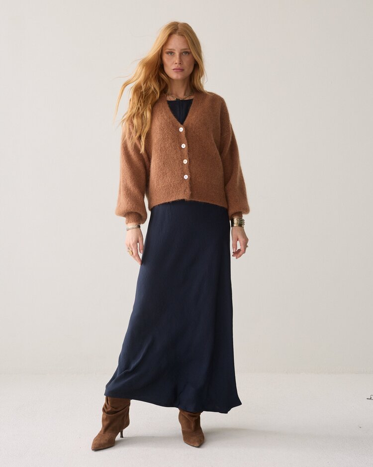 Summum Woman Cardigan mohair wool blend cinnamon Summum Woman