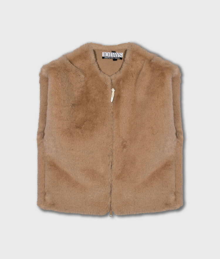 10DAYS Sleeveless fluffy vest grey mango 10Days