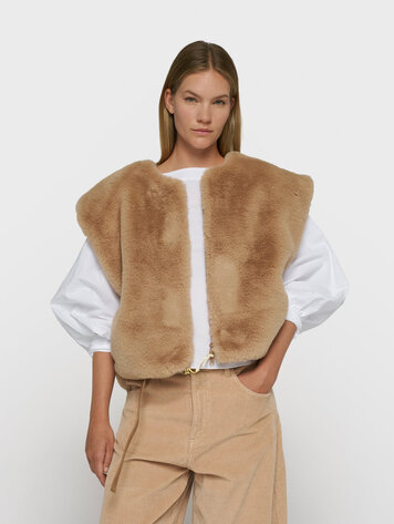 10DAYS Sleeveless fluffy vest grey mango