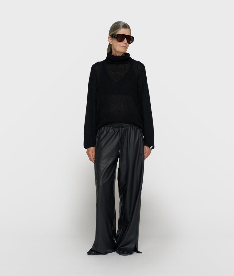10DAYS Wide leg PU pants black 10Days
