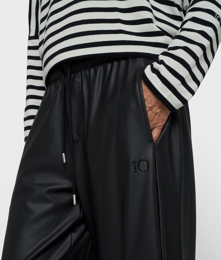 10DAYS Wide leg PU pants black 10Days