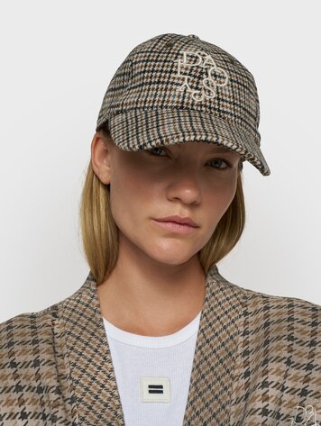 10DAYS Wool blend check cap champagne