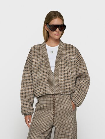 10DAYS Check cardigan champagne