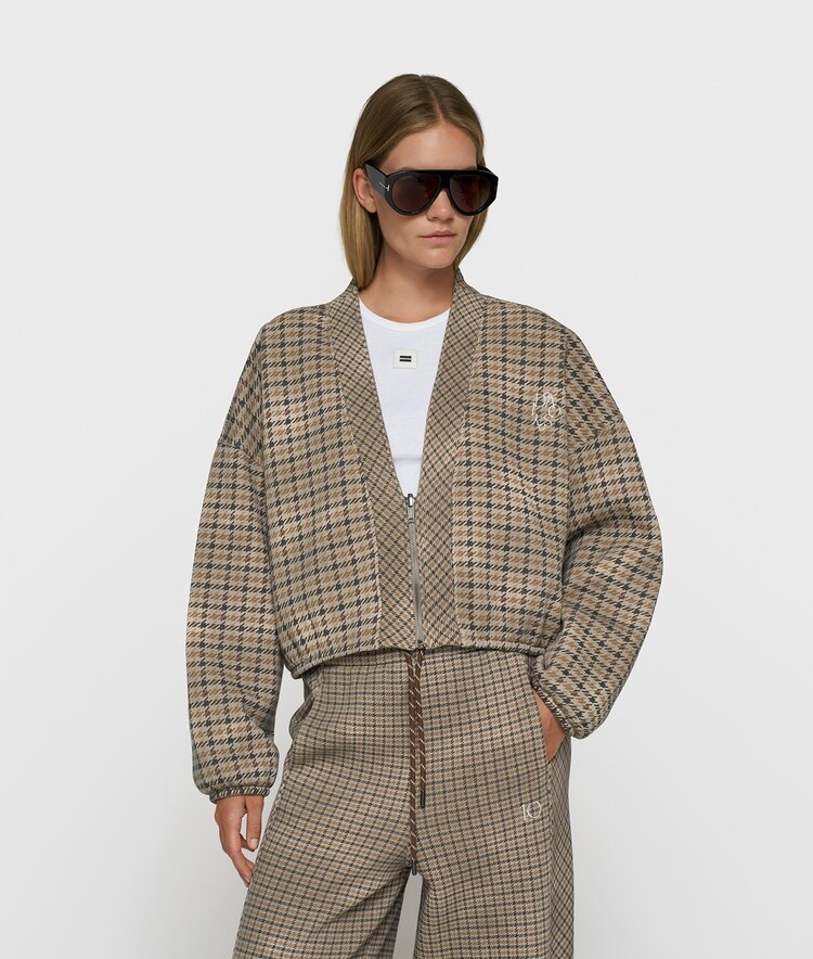 10DAYS Check cardigan champagne 10Days
