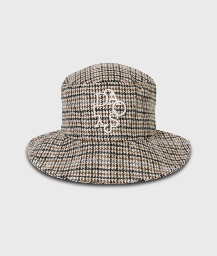 10DAYS Wool blend check hat champagne 10Days
